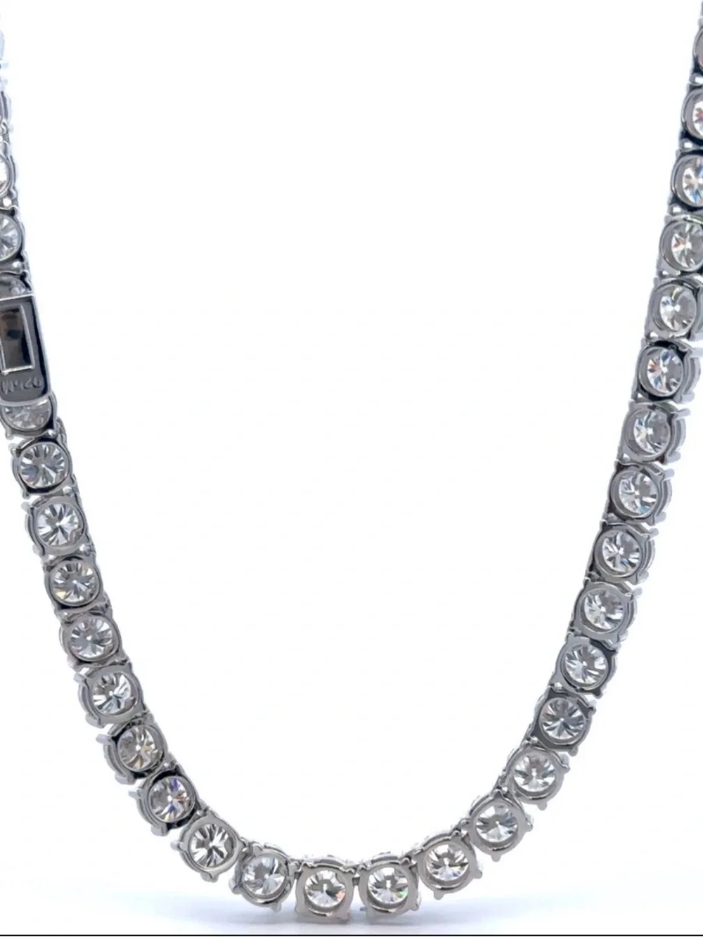 16” 3mm Real Moissanite Tennis Chain 925 Silver Passes Diamond Tester Gift Box